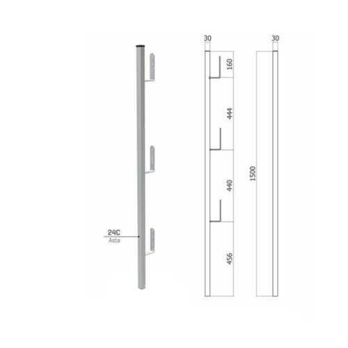 Asta per parapetto 24C - ricambio