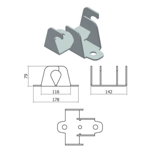 Gancio Torretta intermedio tipo A-C inox per tetti in LAMIERA