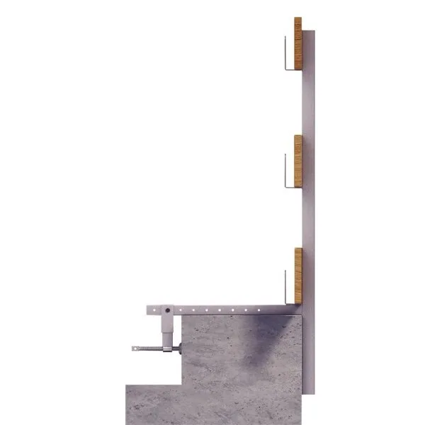 Parapetto per cordoli verticali in calcestruzzo 114F regolabile 50 cm – Sicurezza in Cantiere
