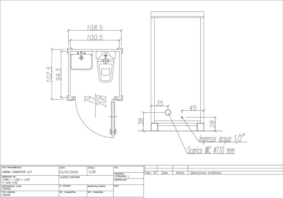 Bagno Cantiere Coibentato da Collegare allo Scarico - immagine 9