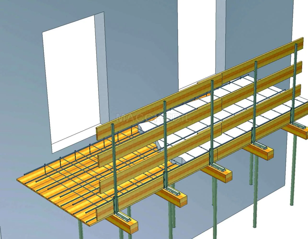 Parapetto per armatura solai con base verticale- 24AC – Sicurezza in Cantiere