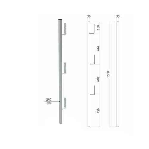 Asta per parapetto 24C – ricambio – Sicurezza in Cantiere