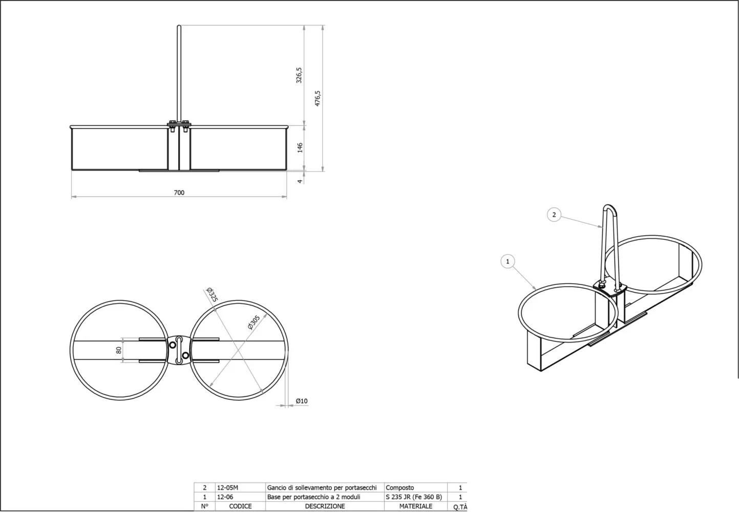Portasecchi per elevatori e supporti – Cantieri e Costruzioni