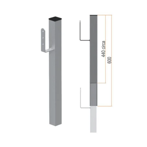 Prolunga per parapetti sezione quadrata 321F – Sicurezza in Cantiere