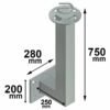 Torretta per bordi 75 cm per linea vita – Sicurezza in Cantiere