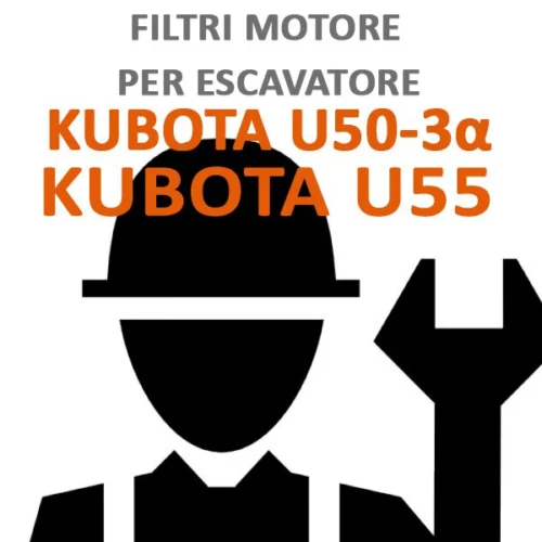 Kit Tagliando Motore Originale Kubota per U50 e U55 – filtri originali
