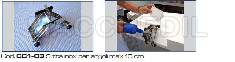 supporto a slitta perangoli di 10 cm per taglio polistirolo