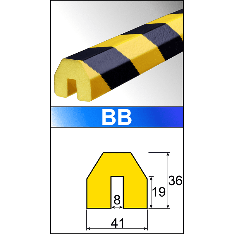 Paracolpi Flessibile di sicurezza- lung. 1 metro mod. B-BB – Cantiere Stradale