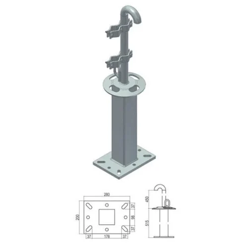 Torretta linea vita indeformabile tetti piani 403-50A – con porta antenna – Sicurezza in Cantiere