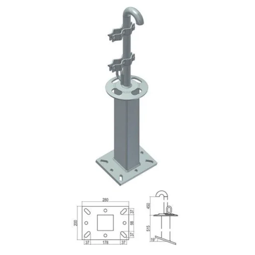 Torretta linea vita indeformabile tetto inclinato 404-50A con porta antenna – Sicurezza in Cantiere