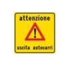 Cartello Attenzione Uscita Autocarri 60×60 cm – Cantiere Stradale