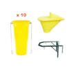 Tubo scivolo scarico macerie – kit con tramoggia e supporto – 10 tubi – Cantieri e Costruzioni