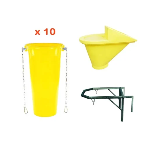Tubo scivolo scarico macerie – kit con tramoggia e supporto – 10 tubi – Cantieri e Costruzioni