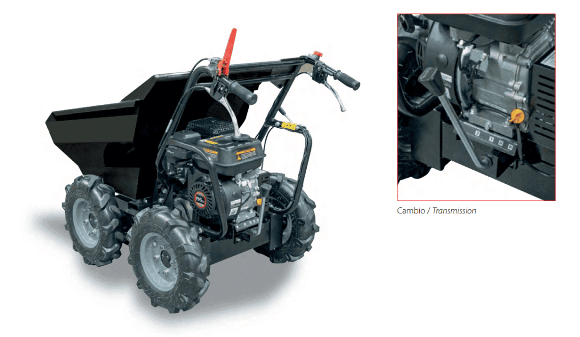 Motocarriola MTR 4×4 – 4 ruote motrici – Cantieri e Costruzioni