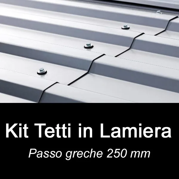 Kit Linea Vita per Tetti in LAMIERA- passo greca da 250 mm – Sicurezza in Cantiere