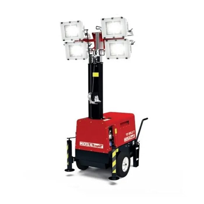 Illuminazione da cantiere con torre faro e fari LED