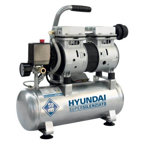 Compressore Hyundai Oil Free 6 Litri Supersilenziato 1 HP – 8 bar – Cantieri e Costruzioni