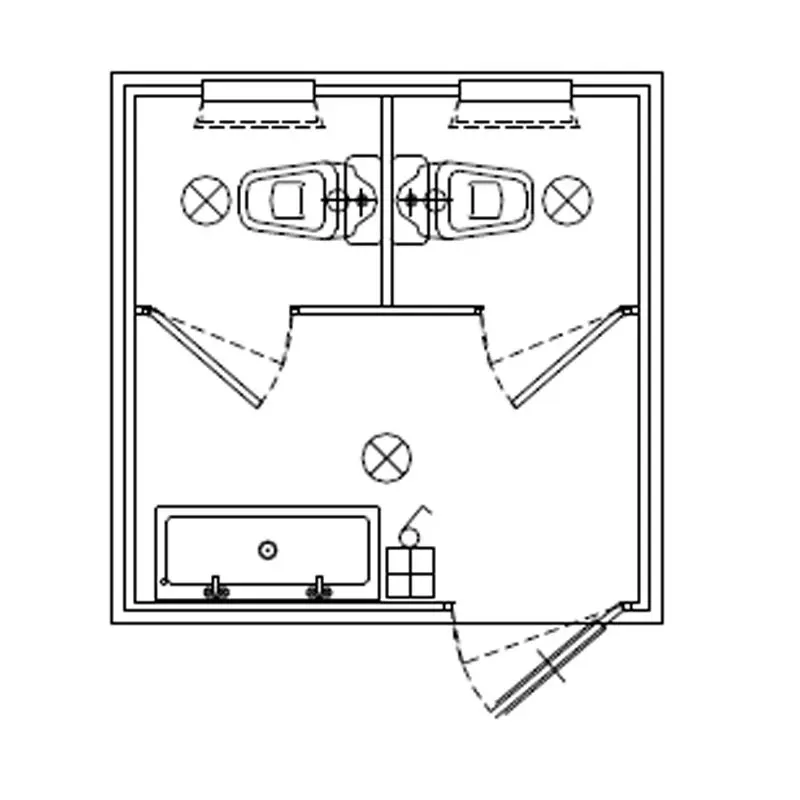 Monoblocco prefabbricato WC doppio Modulcasaline Soluzione M/B – Logistica ed Igiene