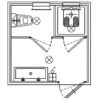 Soluzione M/D – Monoblocco Serie LC40 243×243 con Servizio WC e Turca – Logistica ed Igiene