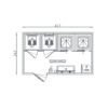 Modulo prefabbricato bagno cantiere Modulcasa Line LC40 – Soluzione M/H – Logistica ed Igiene