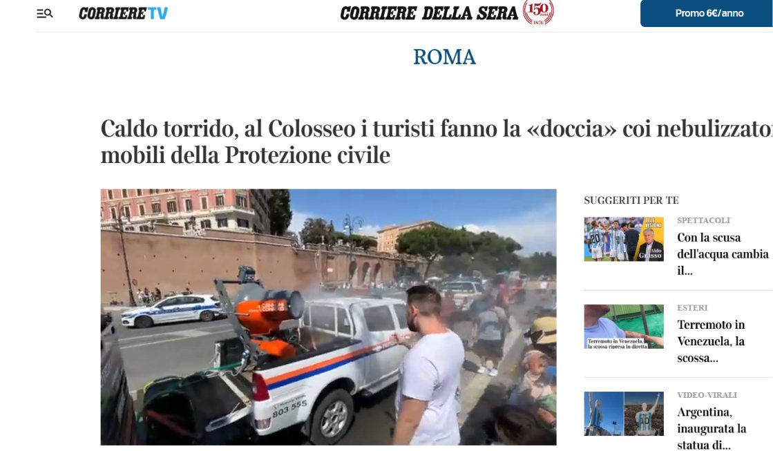 Avete visto i cannoni che raffrescano Roma? Sono i Cannoni Conrad progettati da Mantovana Macchedil