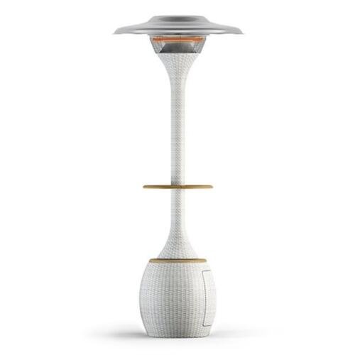 Riscaldatore arredo Sole rattan bianco con tavolino Idrobase