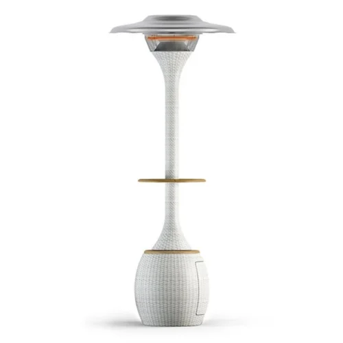 Riscaldatore arredo Sole rattan bianco con tavolino Idrobase