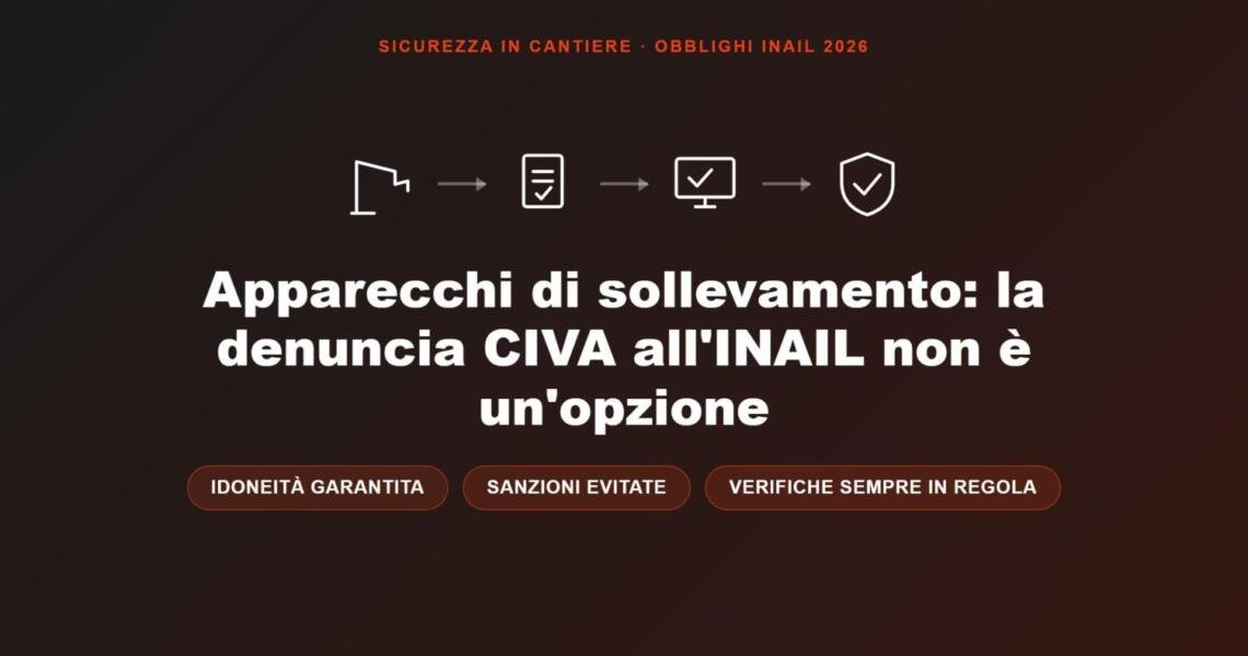 Apparecchi di sollevamento: la denuncia CIVA all’INAIL non è un’opzione