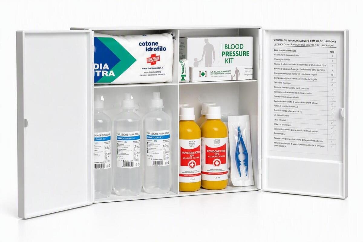 Safe-Work Armadietto Primo Soccorso Allegato 1 in Plastica – Sicurezza in Cantiere