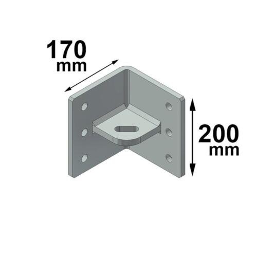 CSC Piastra Angolo Interno L.100 Zincata - Linea Vita Indeformabile