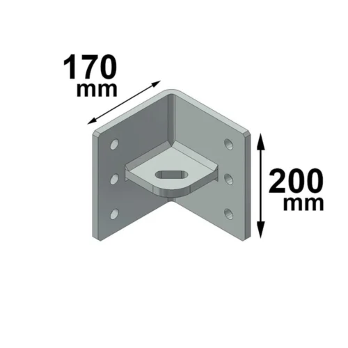 CSC Piastra Angolo Interno L.100 Zincata - Linea Vita Indeformabile