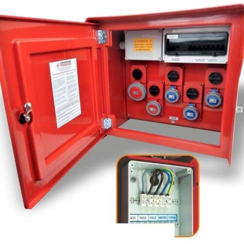 Quadro di Distribuzione da Cantiere Friggeri 32A Trifase + 4 Prese IP55 con Emergenza