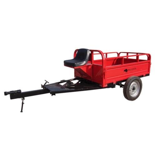 Rimorchio agricolo Bisonte BTA-600R con cassone ribaltabile rosso