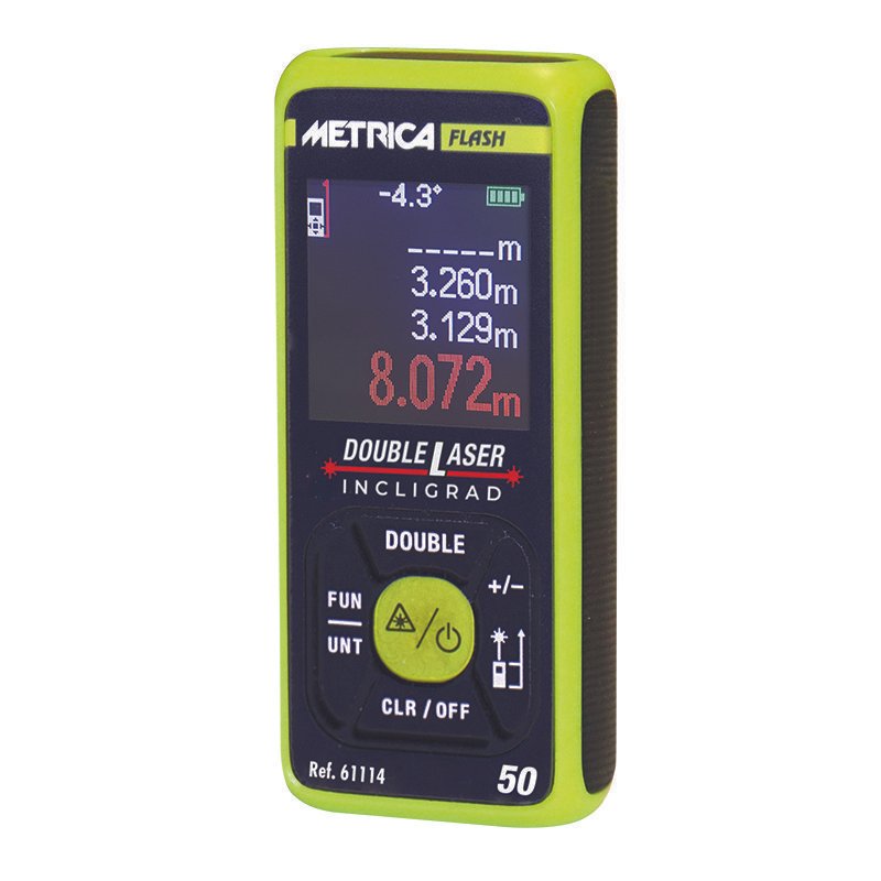 Distanziometro doppio laser Metrica Double Laser Incligrad 50 m
