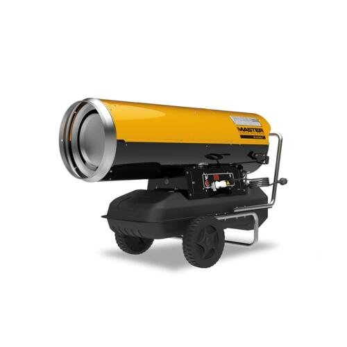 Master Generatore Aria Calda a Gasolio Diretto B 230 da 65 kW con carrello su fondo bianco