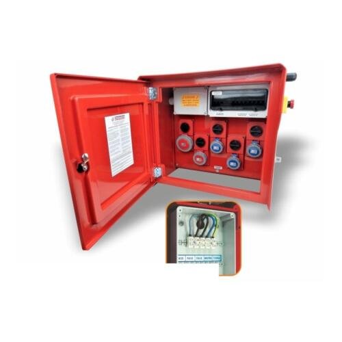 Quadro di Distribuzione da Cantiere Friggeri 32A Trifase + 4 Prese IP55 con Emergenza