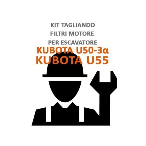 Kit Tagliando Motore Originale Kubota per U50 e U55 - filtri originali