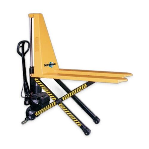 Transpallet pantografo a sollevamento elettrico Novamach N1 SE 1000 kg altezza 800 mm con stabilizzatori automatici