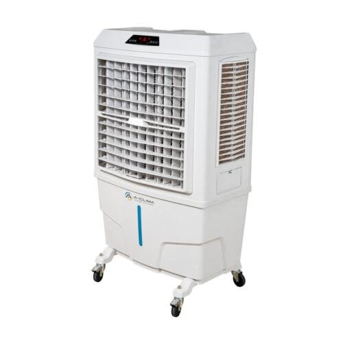 Raffrescatore evaporativo portatile A-Clima 1 su ruote con griglia frontale e display