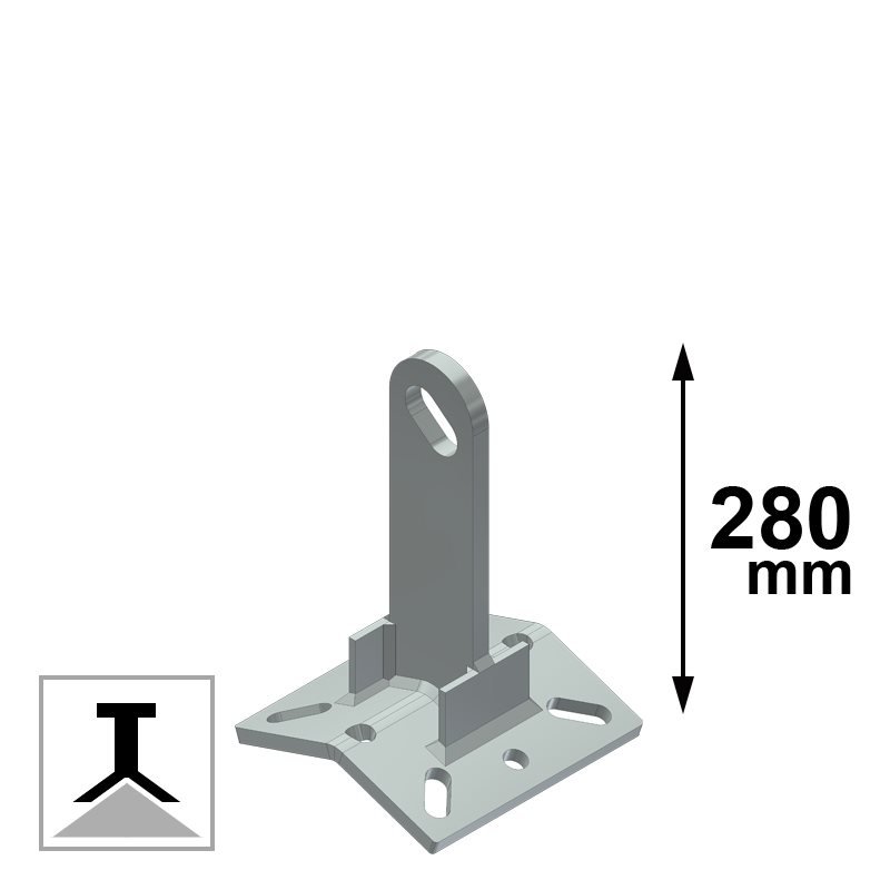 Antipendolo CSC 413D di tipo A, H280 mm, con base doppia.