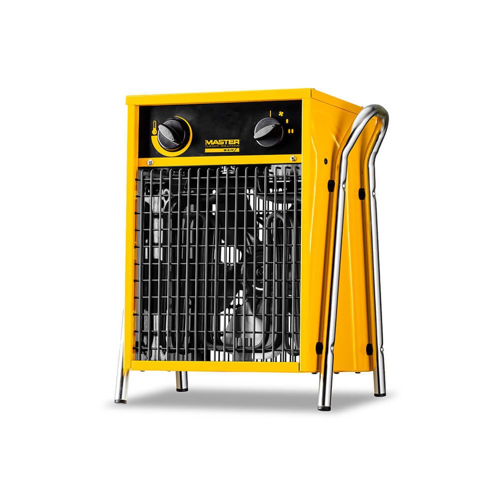 Generatore d'aria calda elettrico trifase Master B 5 IT da 5 kW su fondo bianco